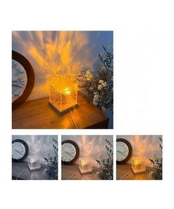 3d Dynamic Water Ripple Night Light Living Room Bedroom Decor Atmosphere Night Light Rgb Rotating Water Pattern Led Table Lamp