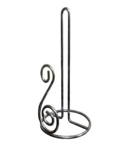 Stainless Steel Kitchen Roll Holder - Silver, Free Standing, 28.3cm Height