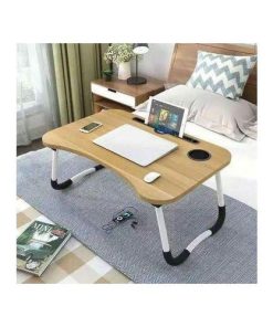 Wooden Laptop Bed Table - Portable MDF Stand for Couch & Office