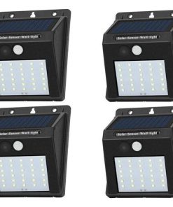 4-Pack Solar Motion Sensor Wall Lights - Waterproof, 360 Lumens, Auto Recharge, Easy Install