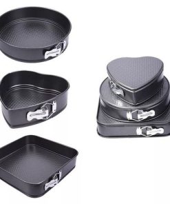 Nonstick Silicone Baking Tins Set - 3 Shapes, Steel, 26x24x22 cm
