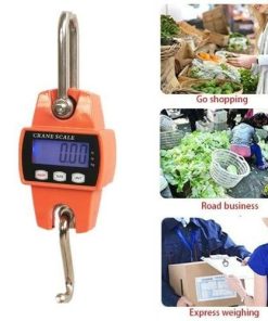 300 KG Digital Hanging Digital Weigh Scale with Accurate Sensors, Handheld 300Kg Mini Crane Scale with Hooks for Meat Butchery Farm Hunting