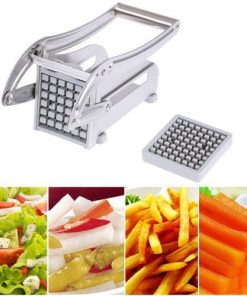 Stainless Steel Potato Chipper - 19x17x13cm, Easy Clean, Sharp Blade, Non-Slip Grip